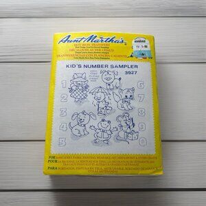 Vintage Kid's Number Sampler Aunt Martha's Hot Iron on Transfer #3927 Sealed
